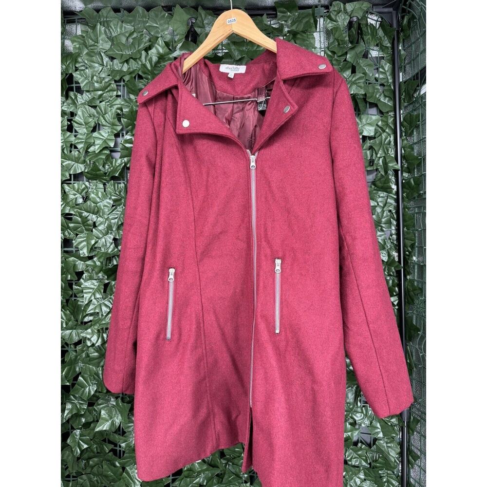 Charlotte Russe zip-up jacket With Pockets Winter Coat Wool & Polyester size XL